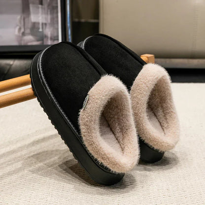 Pantoufles pour Femmes en Peluche pour Intérieur avec Doublure Chaude et Semelle Antidérapante