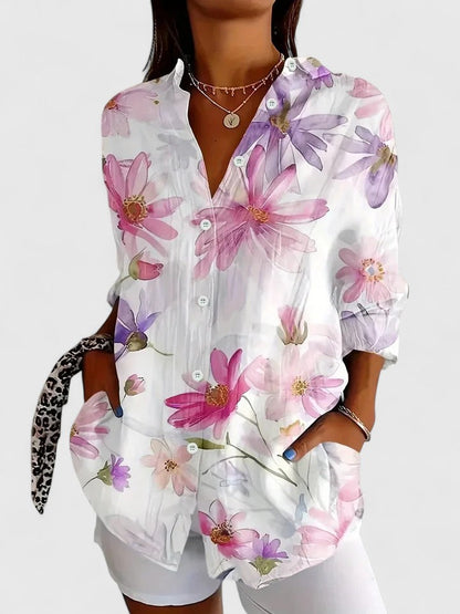 Anica - Blouse Artistique Vivace avec Boutons