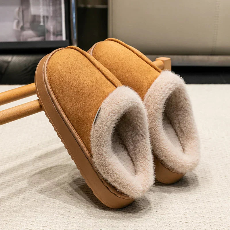 Pantoufles pour Femmes en Peluche pour Intérieur avec Doublure Chaude et Semelle Antidérapante