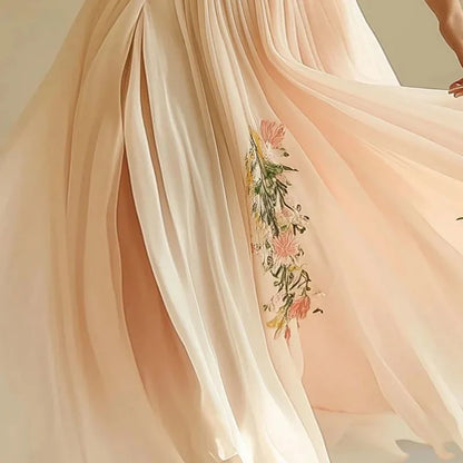 Amelia | Robe de Soirée Élégante avec Taille Haute et Décolleté en V