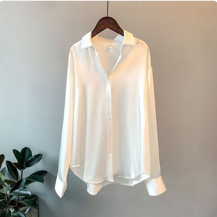Olivia - Blouse en Satin de Luxe à Manches Longues