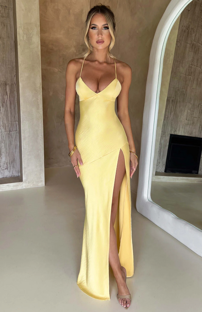 Seraphina - Robe Maxi avec Fente Haute sur la Cuisse