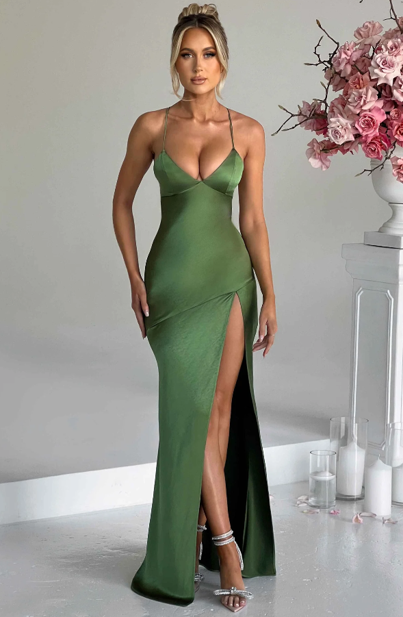 Seraphina - Robe Maxi avec Fente Haute sur la Cuisse