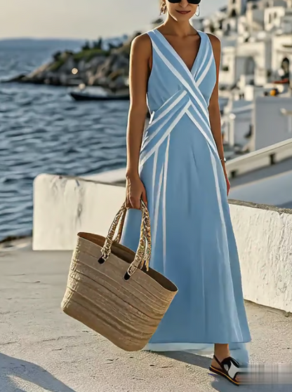 Robe en Lin Élégante Croisée