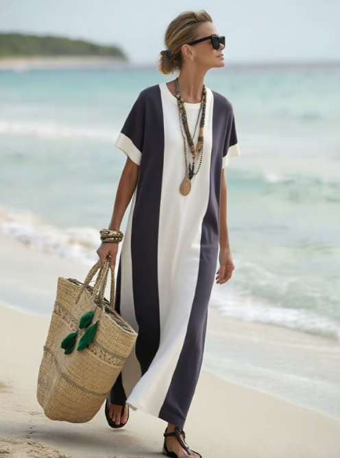 Robe de plage longue en lin