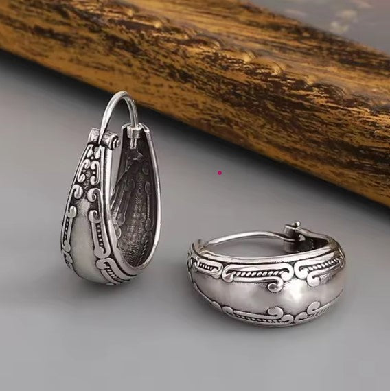 Boucles d'oreilles Mandala Vintage Argent
