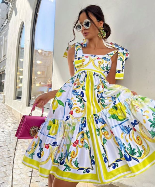 Robe Maxi Fleurie avec Lacets Serena