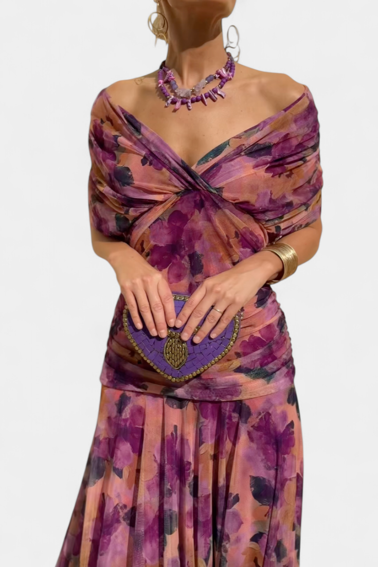 Abigail | Robe longue florale à décolleté en V