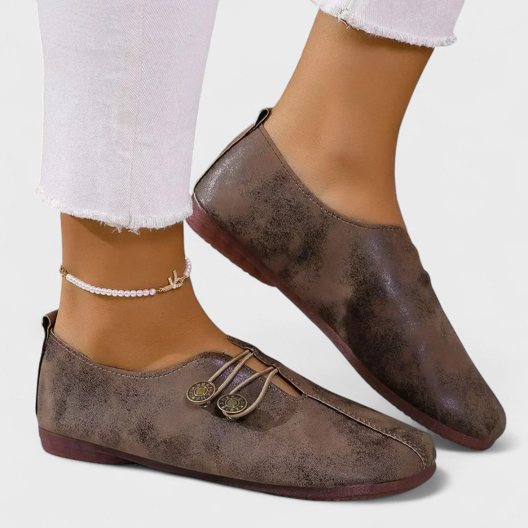 Lydia - Mocassins orthopédiques pour femmes en cuir suédé doux