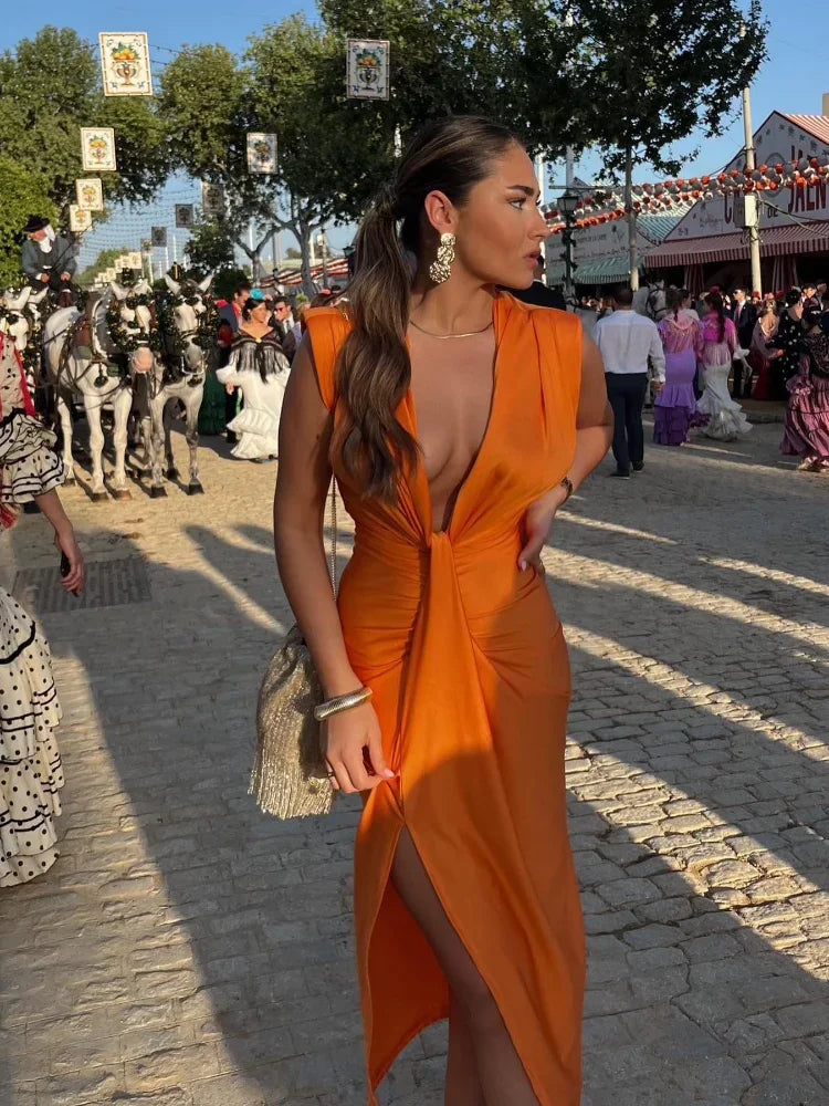 Robe Plissée Élégante - Silhouette Sophistiquée Femme