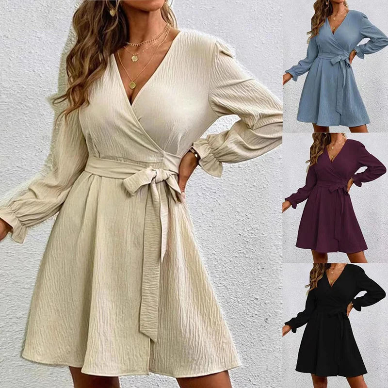 Semmy - Robe portefeuille élégante et intemporelle avec décolleté en V