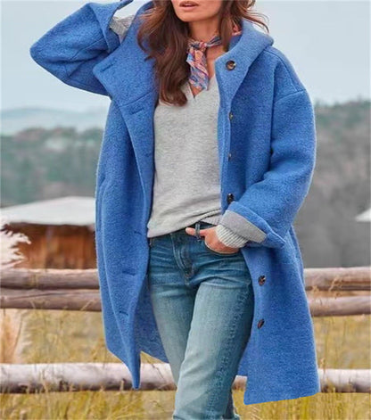 Aria™ - Élégante Veste Longue en Laine Chaude