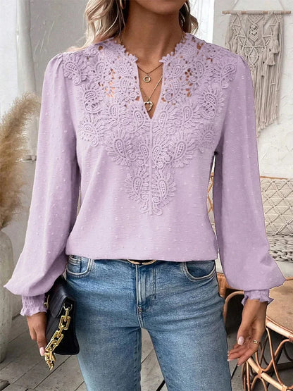Sondra™ | Blouse en Dentelle de Luxe avec Décolleté en V