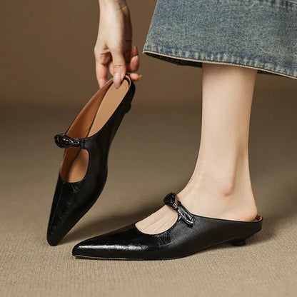Clara – Mules en Cuir Naturel