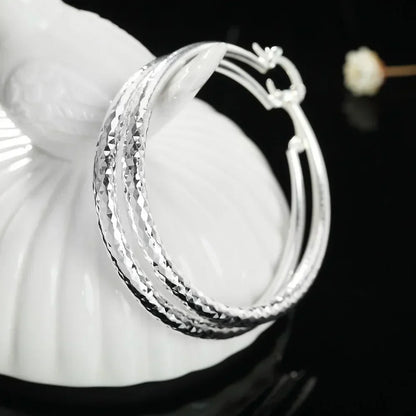 Boucles d'oreilles créoles en argent sterling