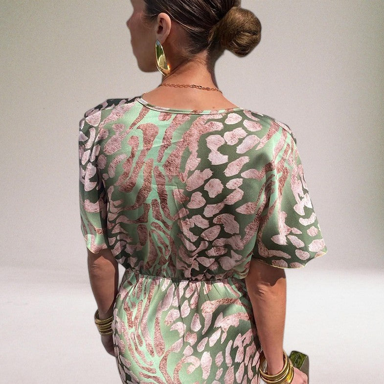 Teodora - Robe Maxi à Décolleté en V Glamour pour Femmes