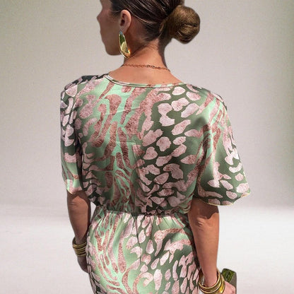 Teodora - Robe Maxi à Décolleté en V Glamour pour Femmes