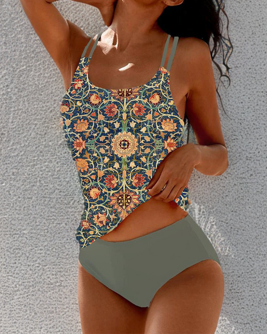 Maddie - Ensemble Tankini avec Motif Intemporel