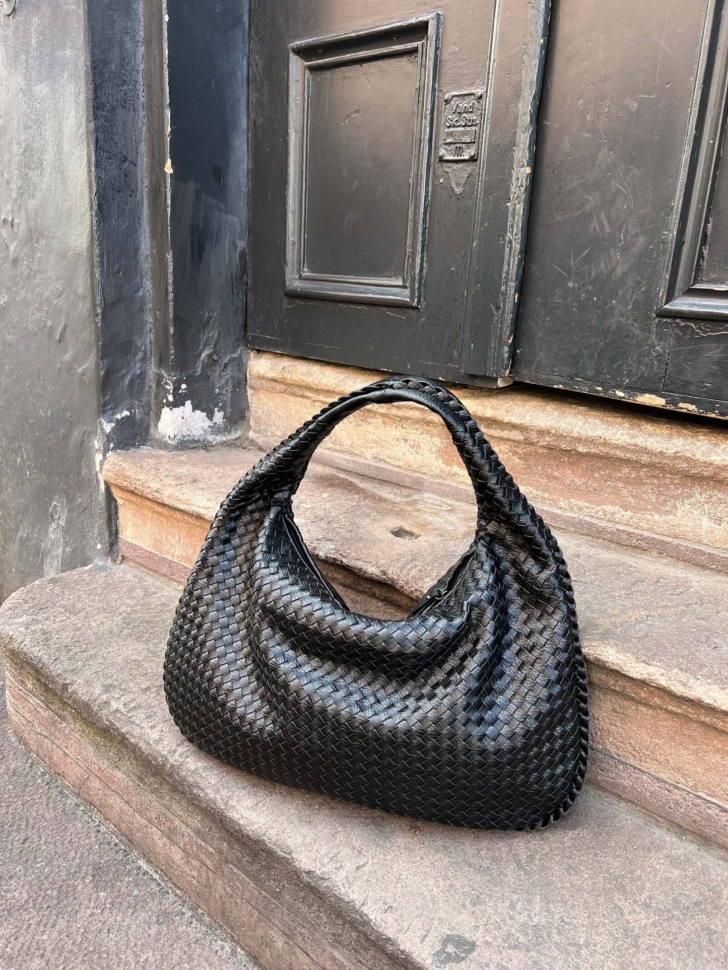 Sac à Bandoulière Femme Grande Tressé avec Design Doux et Slouchy