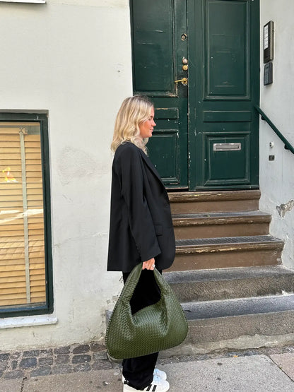 Sac à Bandoulière Femme Grande Tressé avec Design Doux et Slouchy
