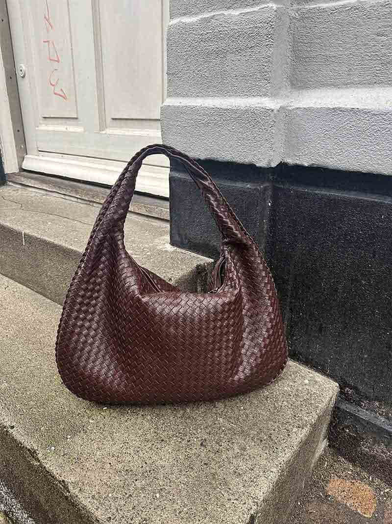 Sac à Bandoulière Femme Grande Tressé avec Design Doux et Slouchy