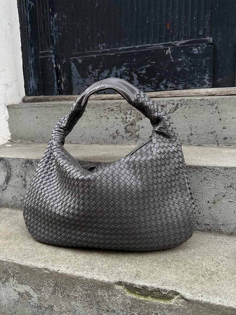 Sac à Bandoulière Femme Grande Tressé avec Design Doux et Slouchy