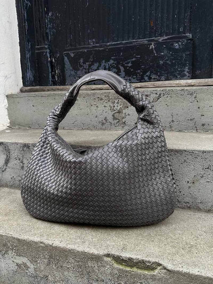 Sac à Bandoulière Femme Grande Tressé avec Design Doux et Slouchy