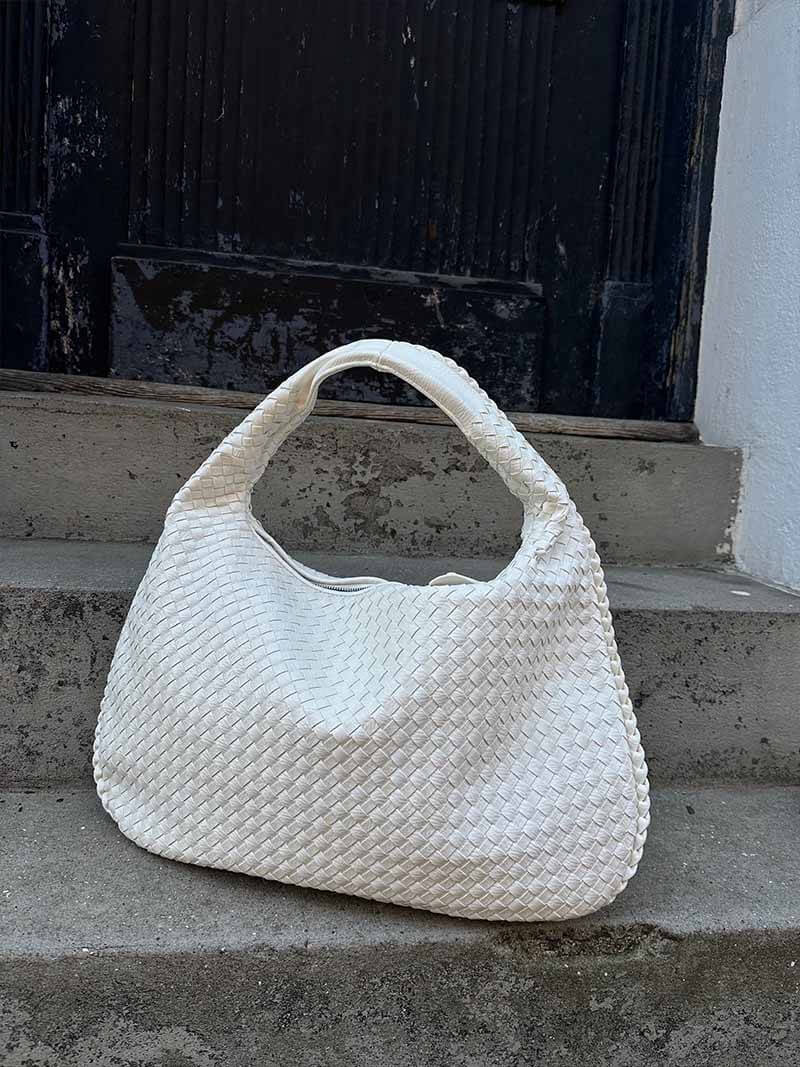 Sac à Bandoulière Femme Grande Tressé avec Design Doux et Slouchy