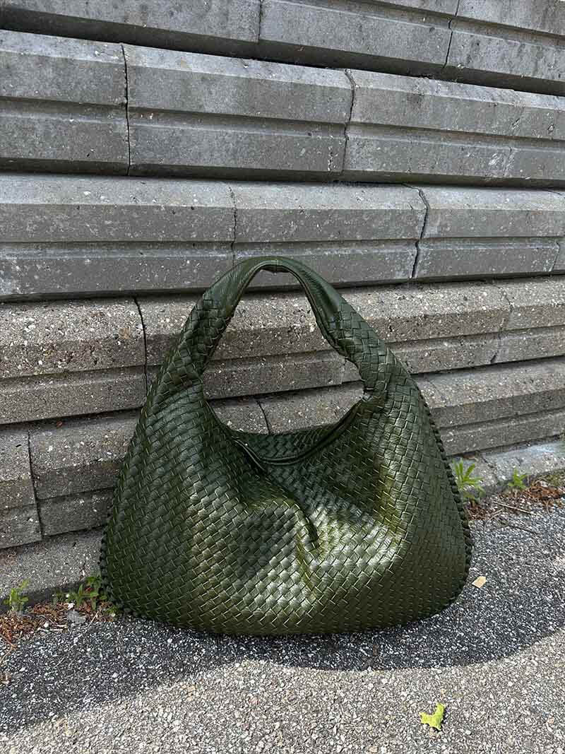 Sac à Bandoulière Femme Grande Tressé avec Design Doux et Slouchy