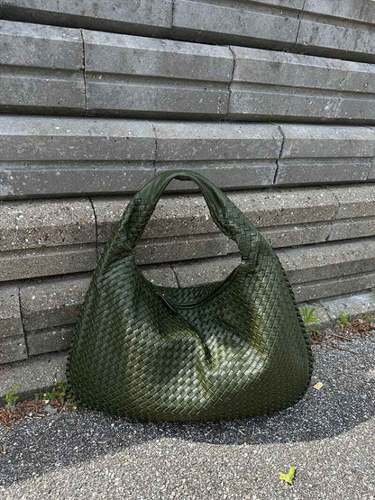 Sac à Bandoulière Femme Grande Tressé avec Design Doux et Slouchy
