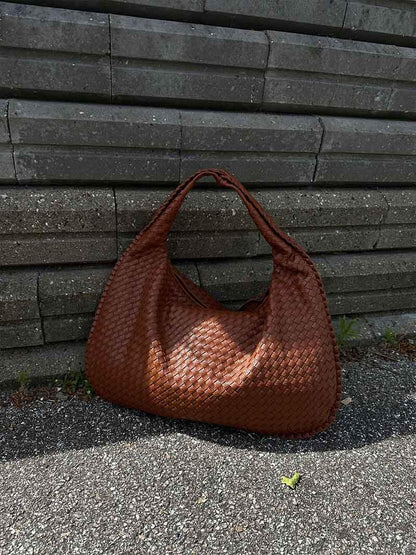 Sac à Bandoulière Femme Grande Tressé avec Design Doux et Slouchy