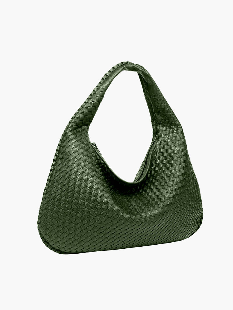 Sac à Bandoulière Femme Grande Tressé avec Design Doux et Slouchy