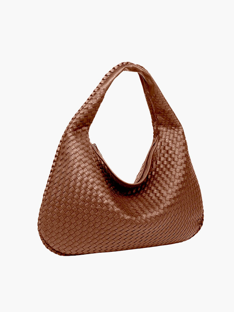 Sac à Bandoulière Femme Grande Tressé avec Design Doux et Slouchy