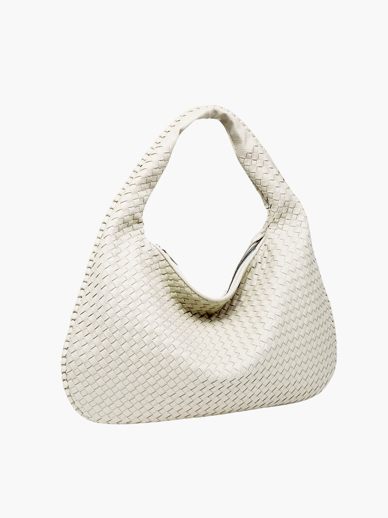 Sac à Bandoulière Femme Grande Tressé avec Design Doux et Slouchy