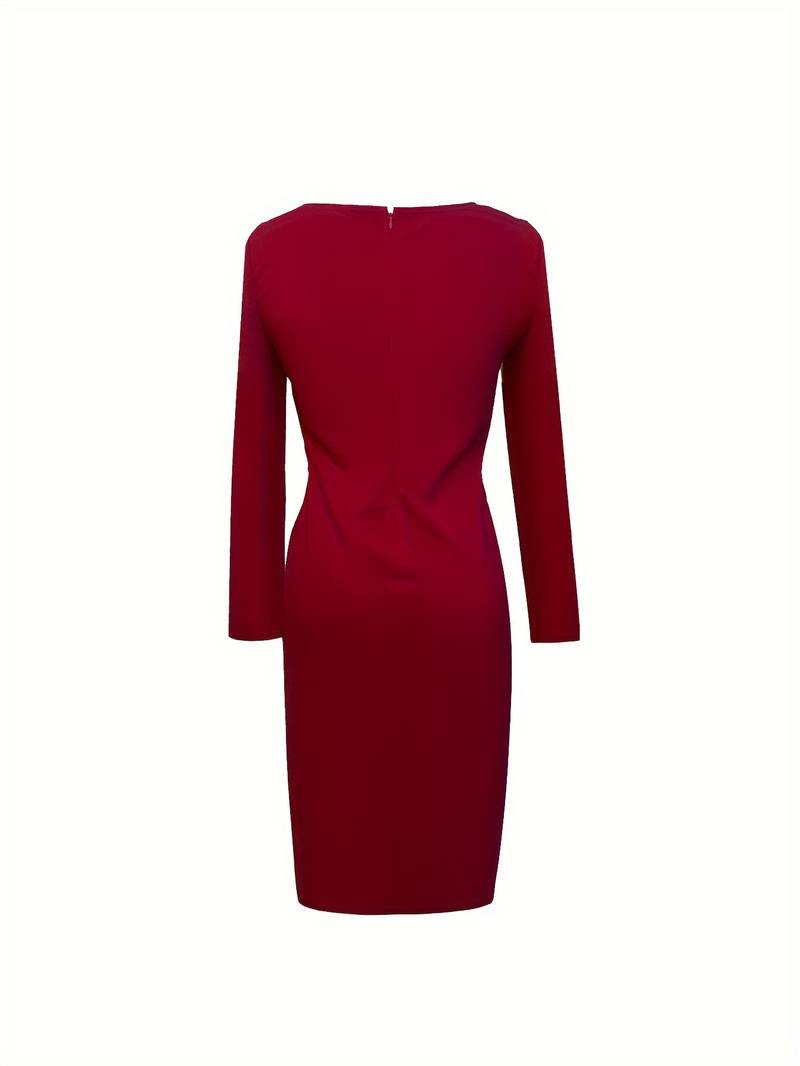 Robe rouge 3/4 manches  pour femme | Mini