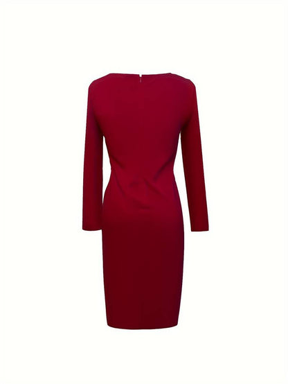 Robe rouge 3/4 manches  pour femme | Mini