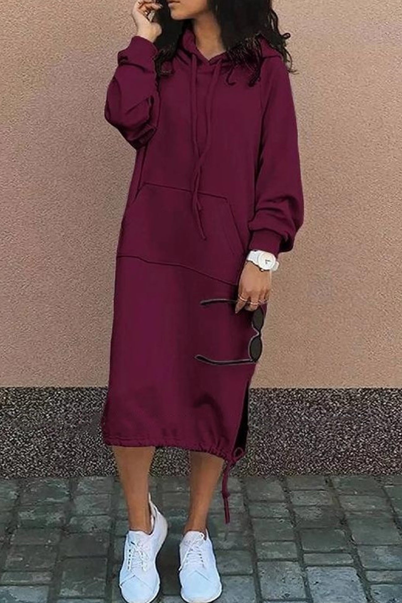 Robe-pull à capuche pour femme | Midi