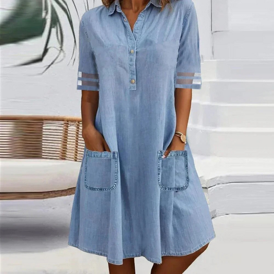 Mary | Robe T-shirt en Jean Décontractée