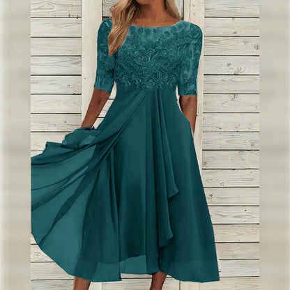 Taryn® | Robe Midi en Dentelle Élégante