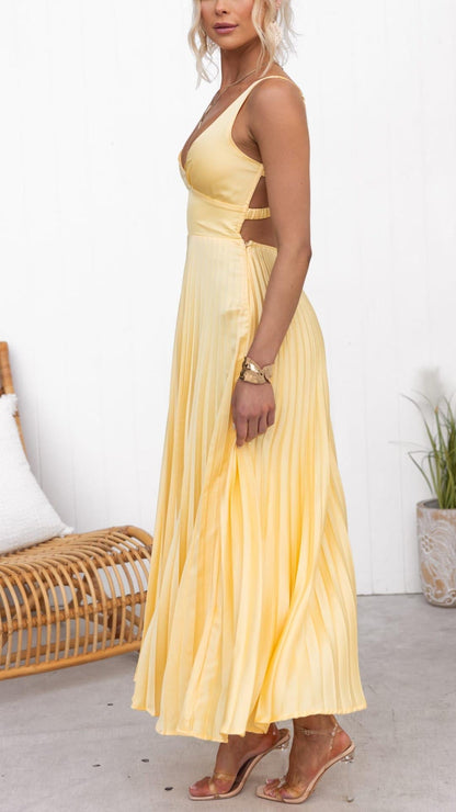 CERISE - ROBE MAXI PLISSÉE ÉLÉGANTE