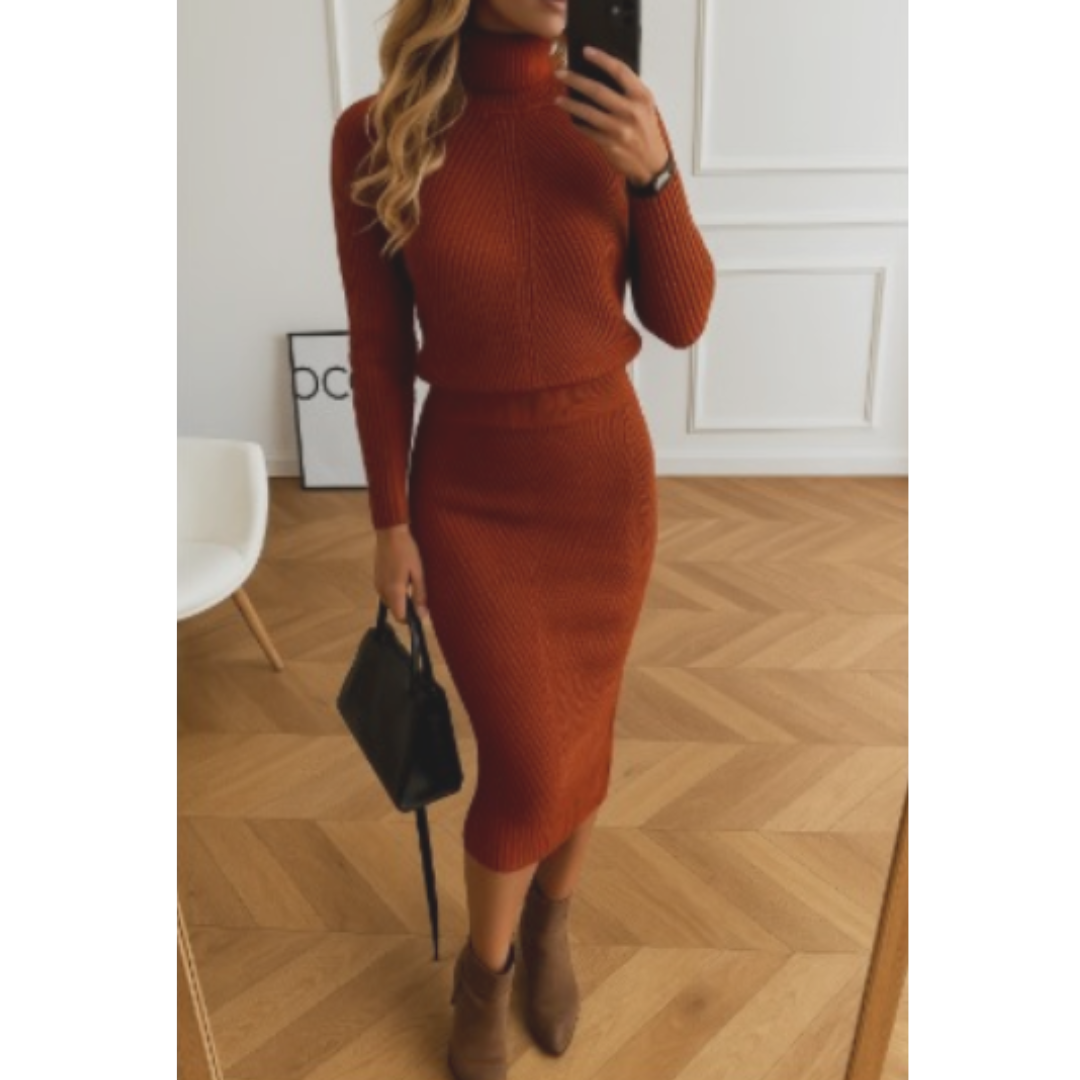 Robe-pull manches longues hiver pour femme | Midi