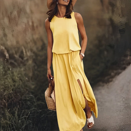 Robe Mina avec ourlet ouvert et poches doubles