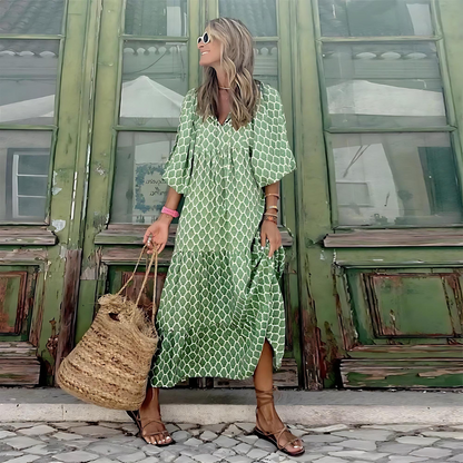 Mabel - Robe Géométrique à Ourlet Haut-Bas