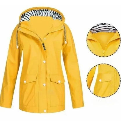 Ilektra - Veste Élégante Imperméable à Manches Longues avec Capuche