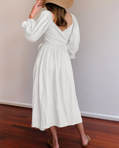 Ophelia - Robe Midi avec Manches Volantes