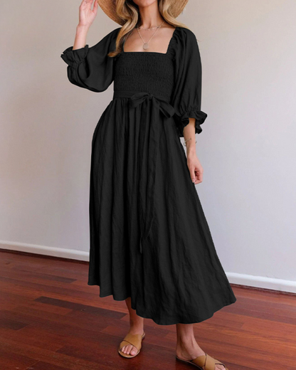Ophelia - Robe Midi avec Manches Volantes