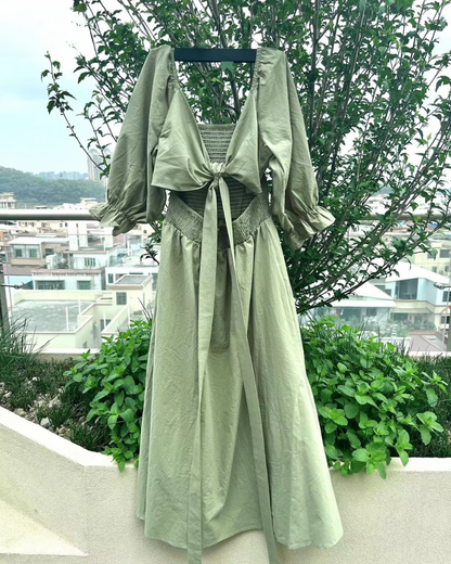 Ophelia - Robe Midi avec Manches Volantes
