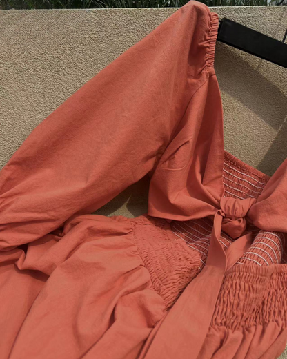 Ophelia - Robe Midi avec Manches Volantes