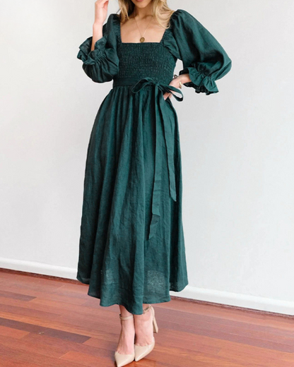 Ophelia - Robe Midi avec Manches Volantes