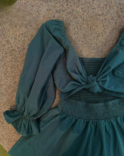 Ophelia - Robe Midi avec Manches Volantes